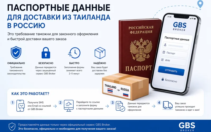 Паспортные данные для доставки из Таиланда в Россию через GBS Broker — как заполнить и зачем это нужно